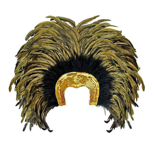 Feathered Brazil Headdress - Gold
