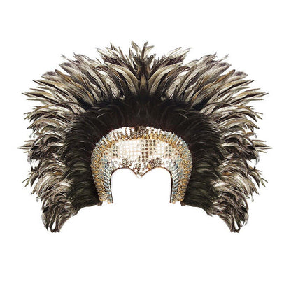 Feathered Cabaret Headdress - Silver