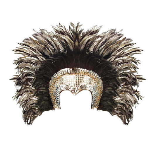 Feathered Cabaret Headdress - Silver