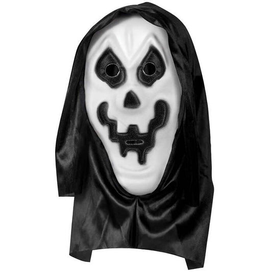 Eva White Ghost Hooded Mask With See-Through Net Eyes