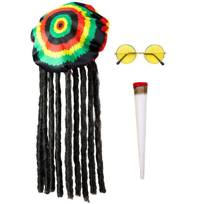 Rastafari  Tam With Dreadlocks, Glasses, Joint 