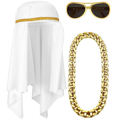 Arab Sheik  Headdress, Necklace, Glasses 