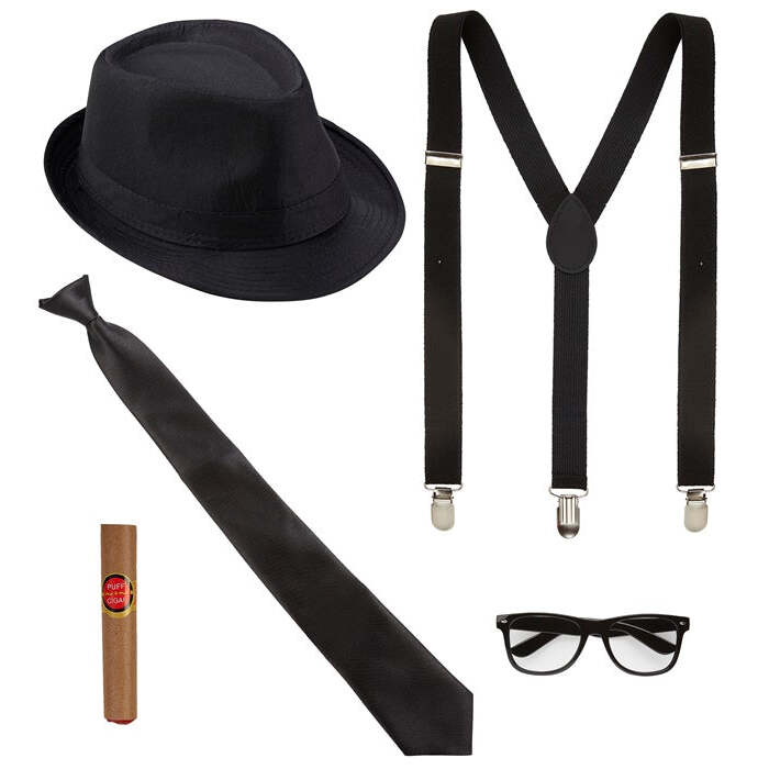 King Of Blues  Hat, Braces, Tie, Glasses, Cigar 