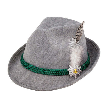Felt “Bavarian Hat With Feathers And Edelweiss”