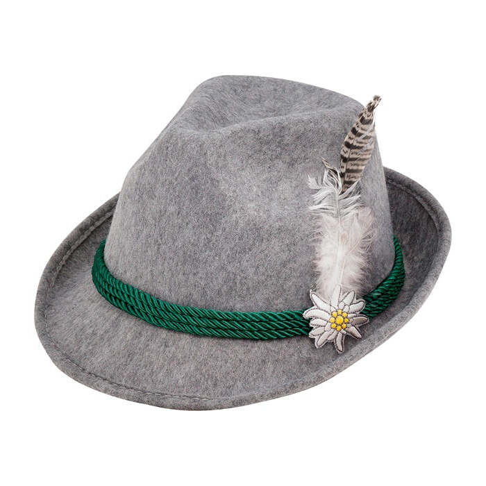 Felt “Bavarian Hat With Feathers And Edelweiss”