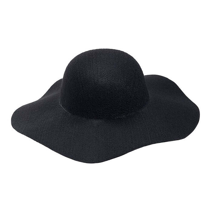 Felt Black Floppy Hat Suitable For Customization With Various Decorations