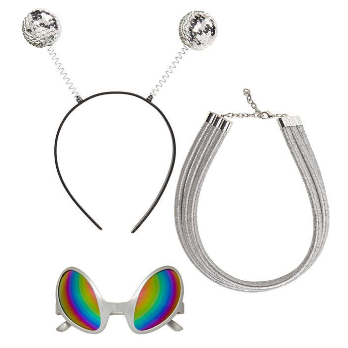 Space Alien  Antennas, Glasses, Necklace 