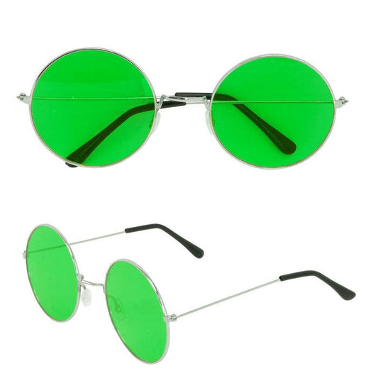 Xl Hippie Glasses With Green Lenses Diam. 6 Cm