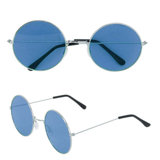 Xl Hippie Glasses With Blue Lenses Diam. 6 Cm