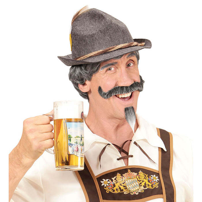 Bavarian Wig, Moustache & Goatee Beard In Box