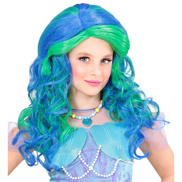 Turquoise-Emerald Mermaid Wig Inpolybag