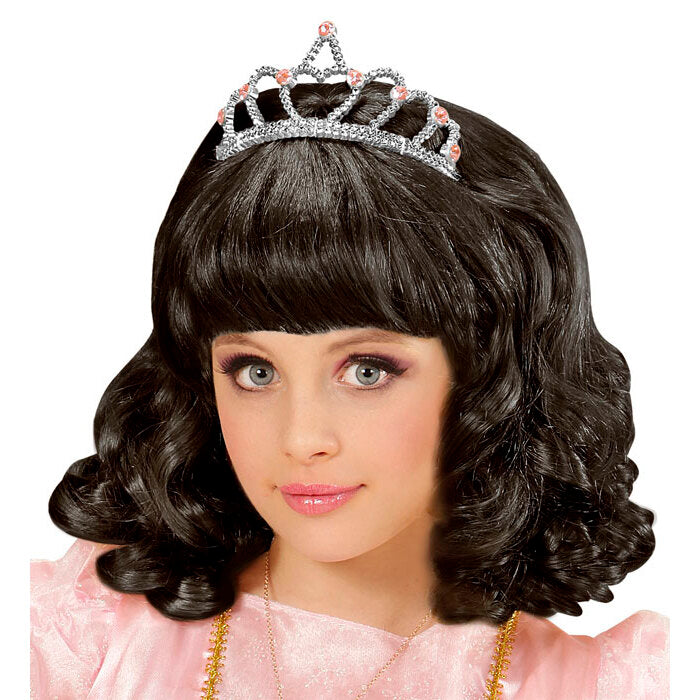 Black Princess Wig With Tiara In Box
