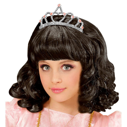 Black Princess Wig With Tiara In Box