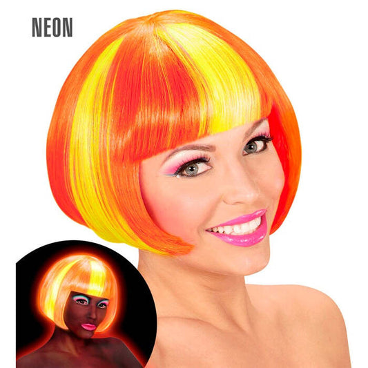 Neon Yellow Streaked Orange Valentina Wig In Box
