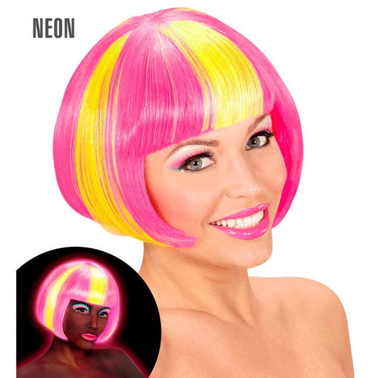 Neon Yellow Streaked Pink Valentina Wig In Box