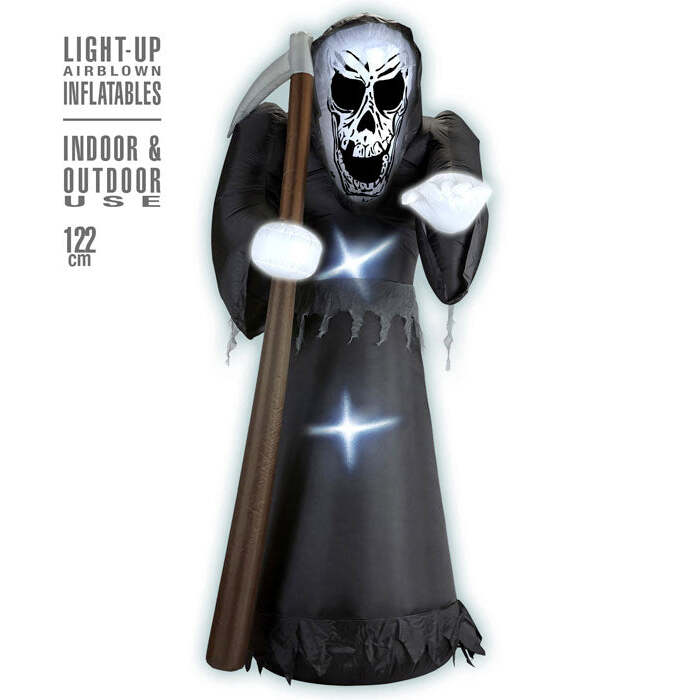 Light-Up Airblown Inflatable Grim Reaper 122 Cm