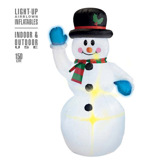 Light-Up Airblown Inflatable Snowman 150 Cm