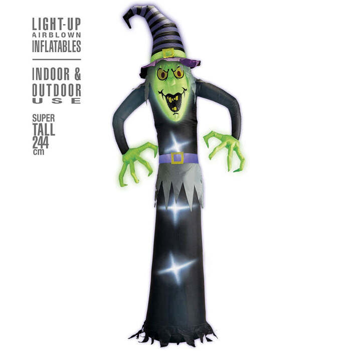 Light-Up Airblown Inflatable Witch 244 Cm