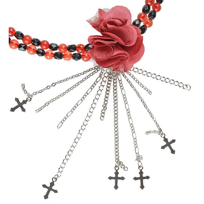 Red Gothic Flower Choker