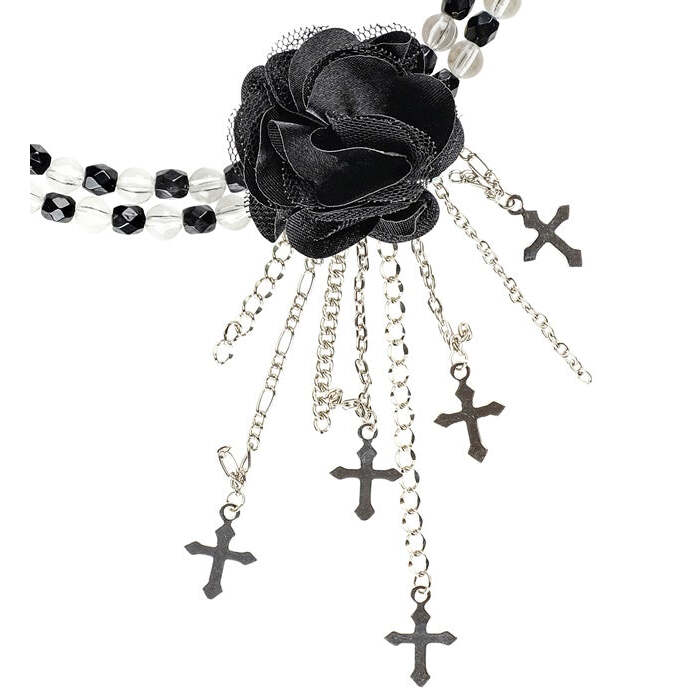 Black Gothic Flower Choker