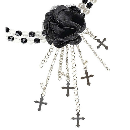 Black Gothic Flower Choker