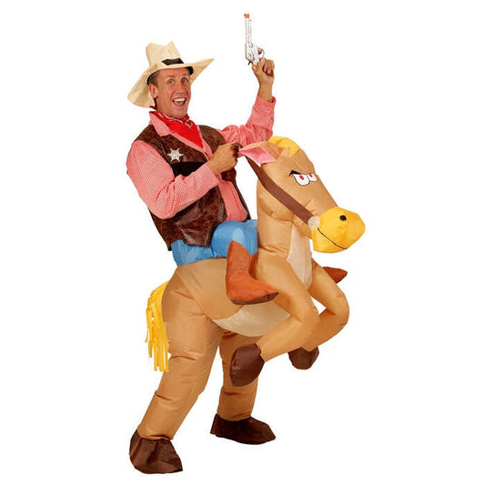 Cowboy On Horse  Airblown Inflatable Costume, Hat  