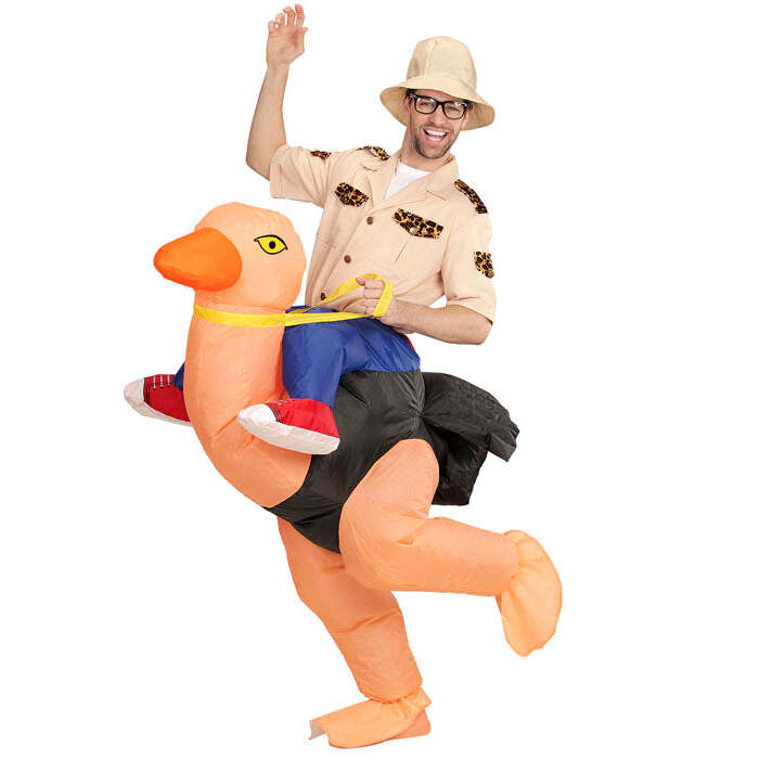 Explorer On Ostrich  Airblown Inflatable Costume  