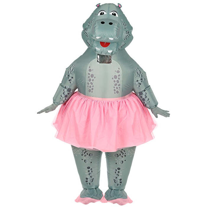 Hippo Ballerina  Airblown Inflatable Oversized Costume With Mask  