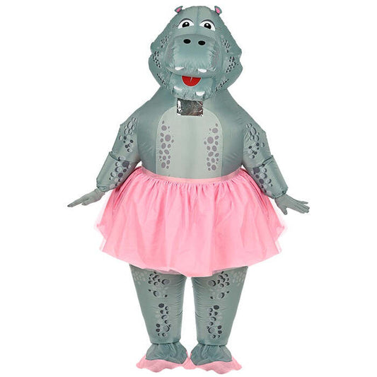 Hippo Ballerina  Airblown Inflatable Oversized Costume With Mask  