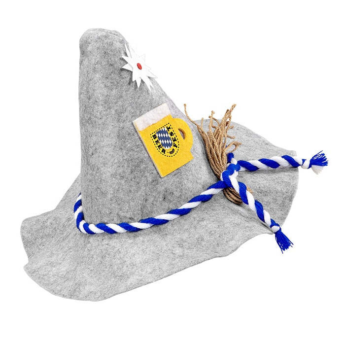 Felt Beer Fest Hat With Edelweiss & Beer Mug