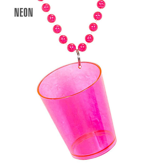 Neon Pink Shot Glass Necklace