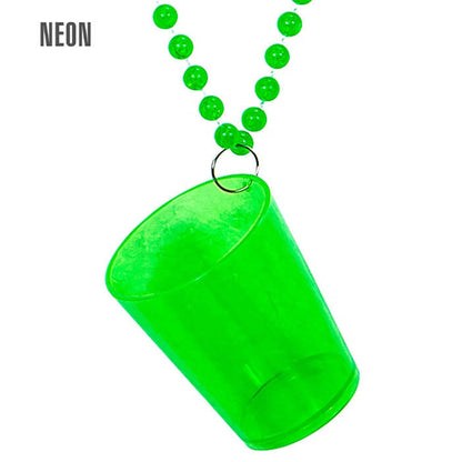 Neon Green Shot Glass Necklace