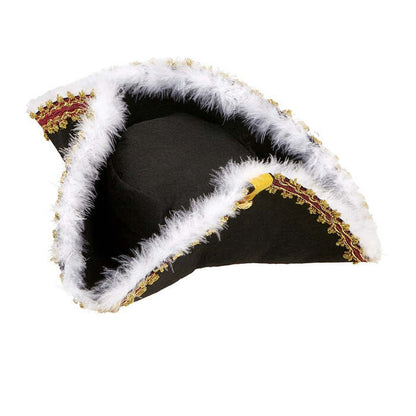 Felt Tricorns With Marabou Trim