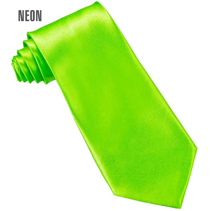 Satin Neon Green Tie