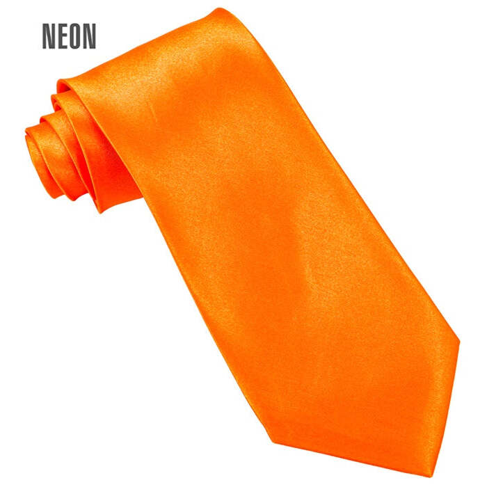 Satin Neon Orange Tie