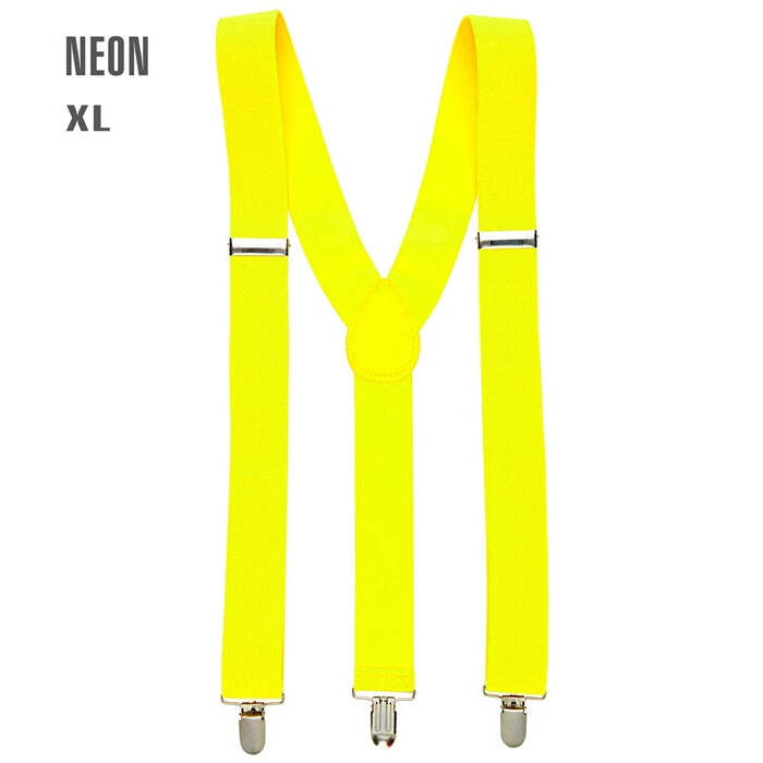 Neon Yellow Braces  Extra Long Up To 115-120 Cm 