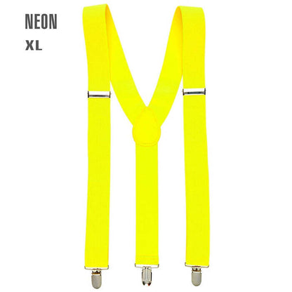 Neon Yellow Braces  Extra Long Up To 115-120 Cm 