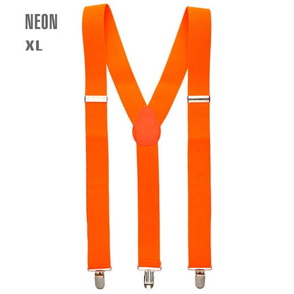 Neon Orange Braces  Extra Long Up To 115-120 Cm 
