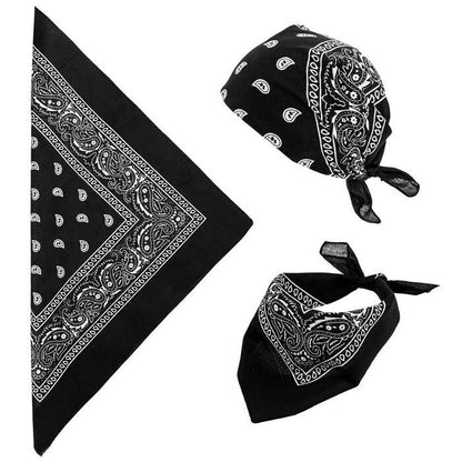Black Bandana 55X55 Cm - 100% Cotton