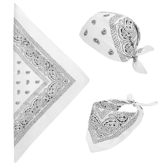White Bandana 55X55 Cm - 100% Cotton