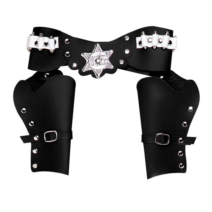 Black Deluxe Cowboy Double Pistolholster Adult Size