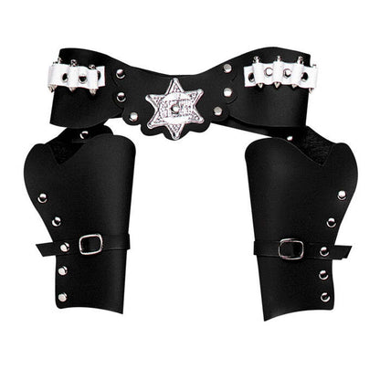 Black Deluxe Cowboy Double Pistolholster Adult Size