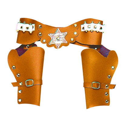 Brown Deluxe Cowboy Double Pistolholster Adult Size