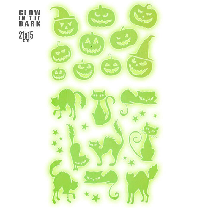 Glow In The Dark Halloween Decor Stickers 21X15 Cm
