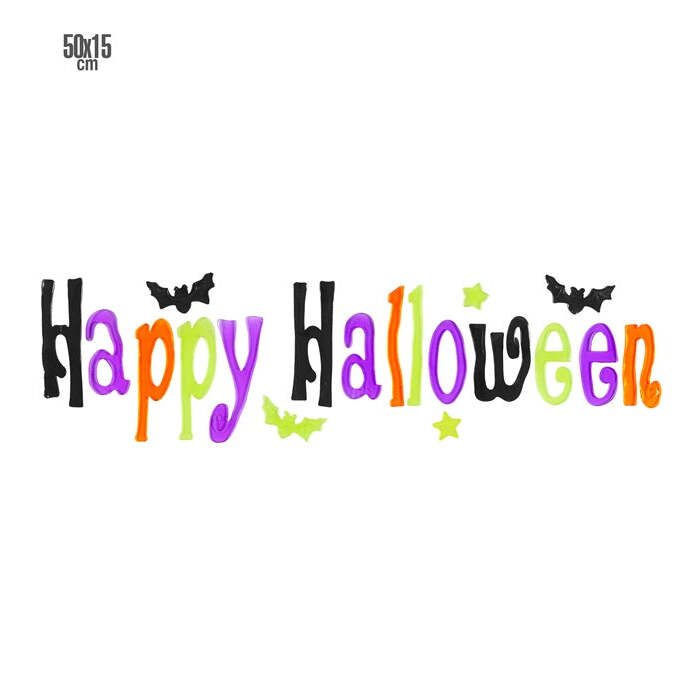 Happy Halloween Gel Window Sticker 50X15 Cm