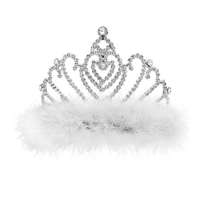 Tiara With White Marabou