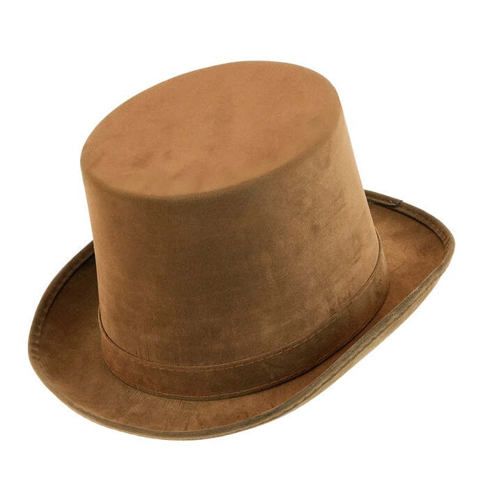 Top Hat Vintage Suede Brown 15 Cm