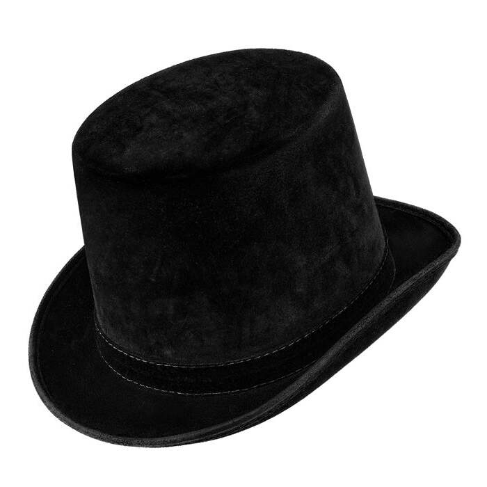 Top Hat Vintage Suede Black 15 Cm