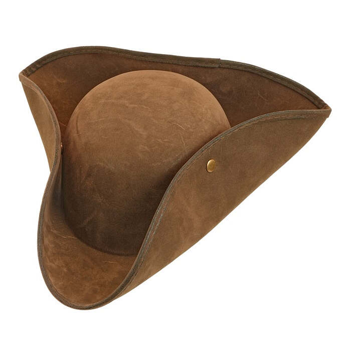 Hat Tricorn Vintage Suede Brown