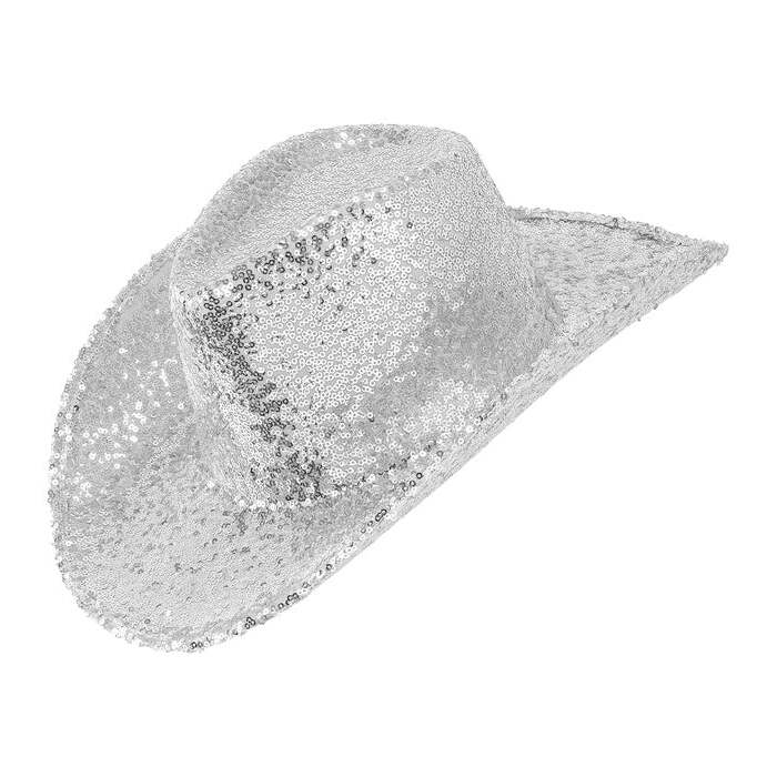 Hat Cowboy Sequin Silver